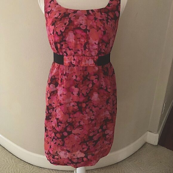 Ann Taylor Loft Pink Floral Patterned Sleeveless Dress - Picture 1 of 11